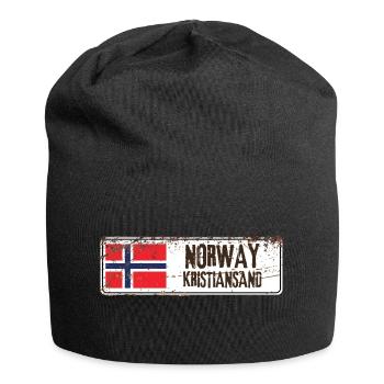 Kristiansand Norwegen Flagge - Jersey-Beanie - Schwarz - Vorne
