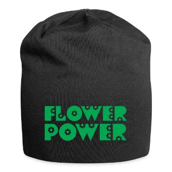 FLOWER POWER - Jersey-Beanie - Schwarz - Vorne