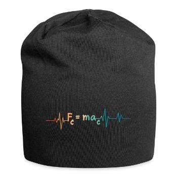 Heartbeat Retro Mathe Formel - Jersey-Beanie - Schwarz - Vorne
