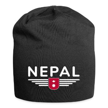 Nepal Design – Himalaya Abenteuer - Jersey-Beanie - Schwarz - Vorne