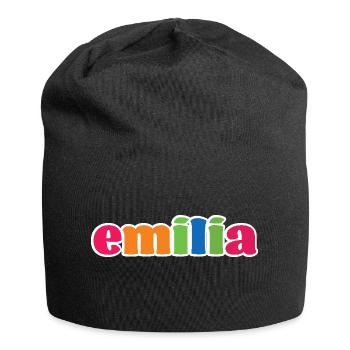Emilia Geschenk - Jersey-Beanie - Schwarz - Vorne