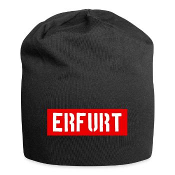 Erfurt - Thüringen - Slogan - Logo - Jersey-Beanie - Schwarz - Vorne