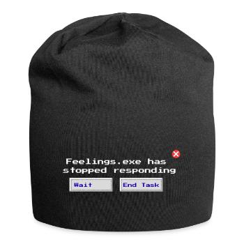 Feelings.exe reagiert nicht mehr – Glitched Sad - Jersey-Beanie - Schwarz - Vorne