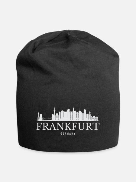 Frankfurter Skyline, Frankfurt Deutschland - Jersey-Beanie - Schwarz