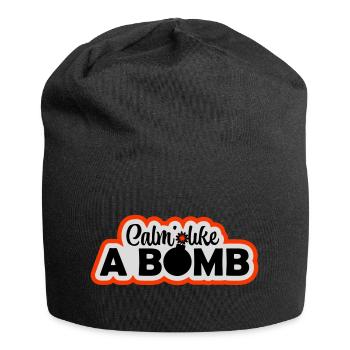 Calm Like Bomb Paradox Ironie Humor Explosiv Witz - Jersey-Beanie - Schwarz - Vorne