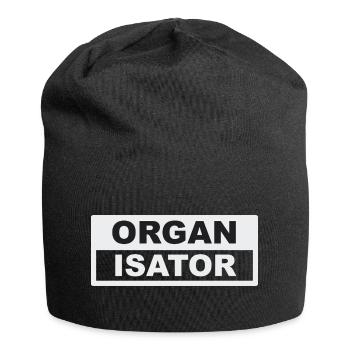 Organisator Typo-Kontrast - Jersey-Beanie - Schwarz - Vorne