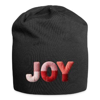 Patchwork Joy Joy and Happiness Design - Jersey Beanie - black - Front