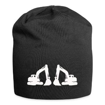 Doppel Bagger Silhouette - Jersey-Beanie - Schwarz - Vorne