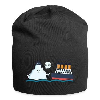 Titanic Funny Titanic and Ic-eberg Boop Parody - Jersey Beanie - black - Front