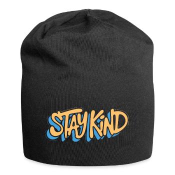 Stay Kind Typographic Message - Jersey Beanie - black - Front