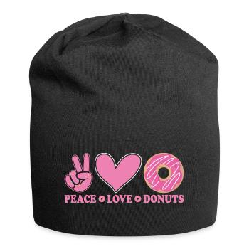 Beignets Paix et Amour - Bonnet en jersey - noir - Devant