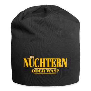 nüchtern spruch lustige party - Jersey-Beanie - Schwarz - Vorne
