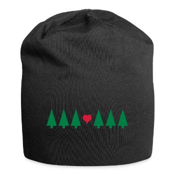 Weihnachtsbaum mit Herz - Jersey-Beanie - Schwarz - Vorne