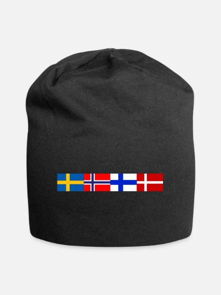 Scandinavian flags close together - Jersey-Beanie - Schwarz