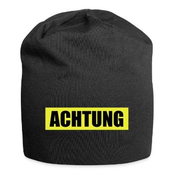 Achtung - Attention - Jersey-Beanie - Schwarz - Vorne