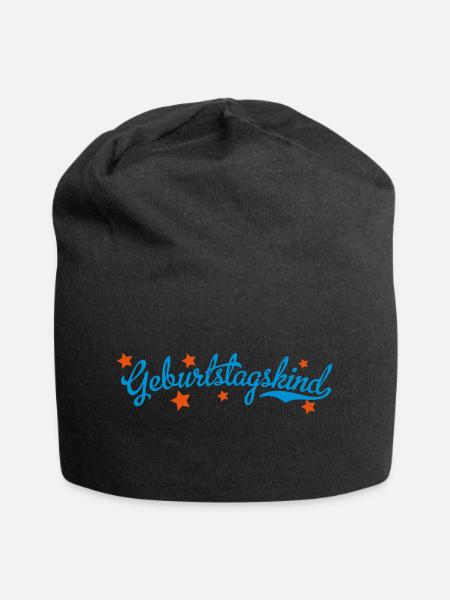 Geburtstag - Jersey-Beanie - Schwarz