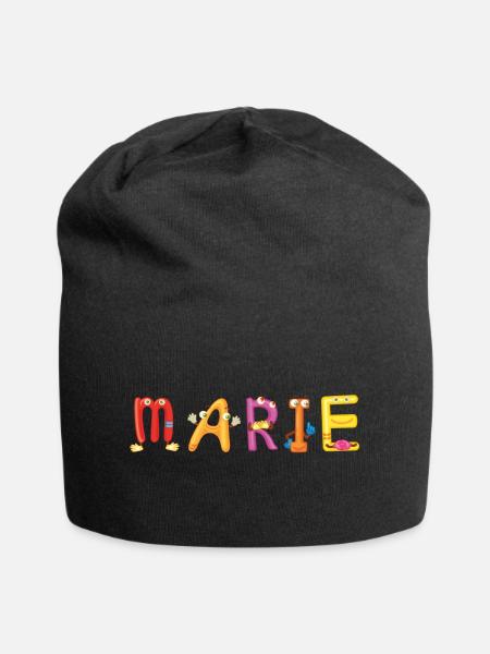Marie - Jersey-Beanie - Schwarz