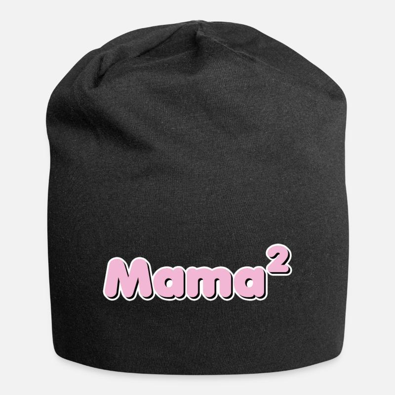 Mama hoch 2 - Jersey-Beanie - Schwarz