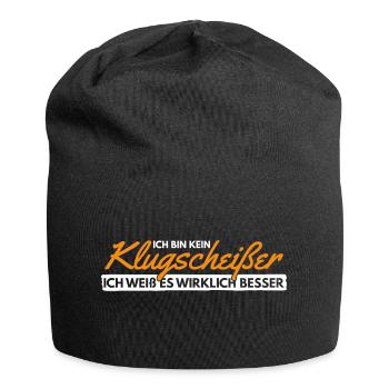 Klugscheißer Besserwisser Klugscheisser Geschenk - Jersey-Beanie - Schwarz - Vorne