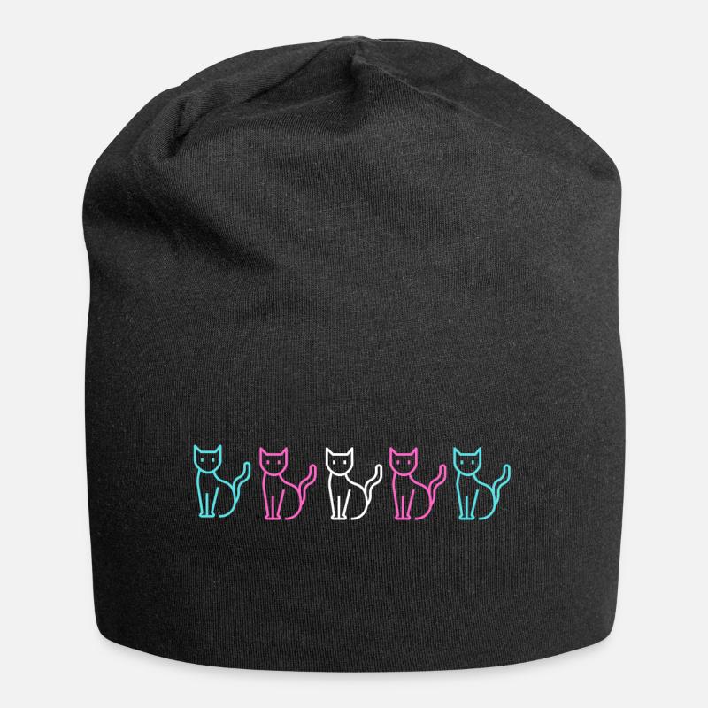 Subtle trans Pride Cats, transgender cats - Jersey Beanie - black