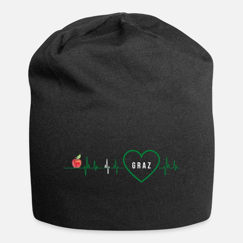 Graz Frequenz Puls Herz - Jersey-Beanie - Schwarz