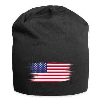 Drapeau Américain Brush - Bonnet en jersey - noir - Devant