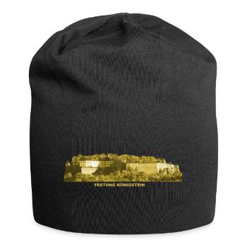 Königstein Festung Elbsandsteingebirge Sachsen - Jersey-Beanie - Schwarz - Vorne