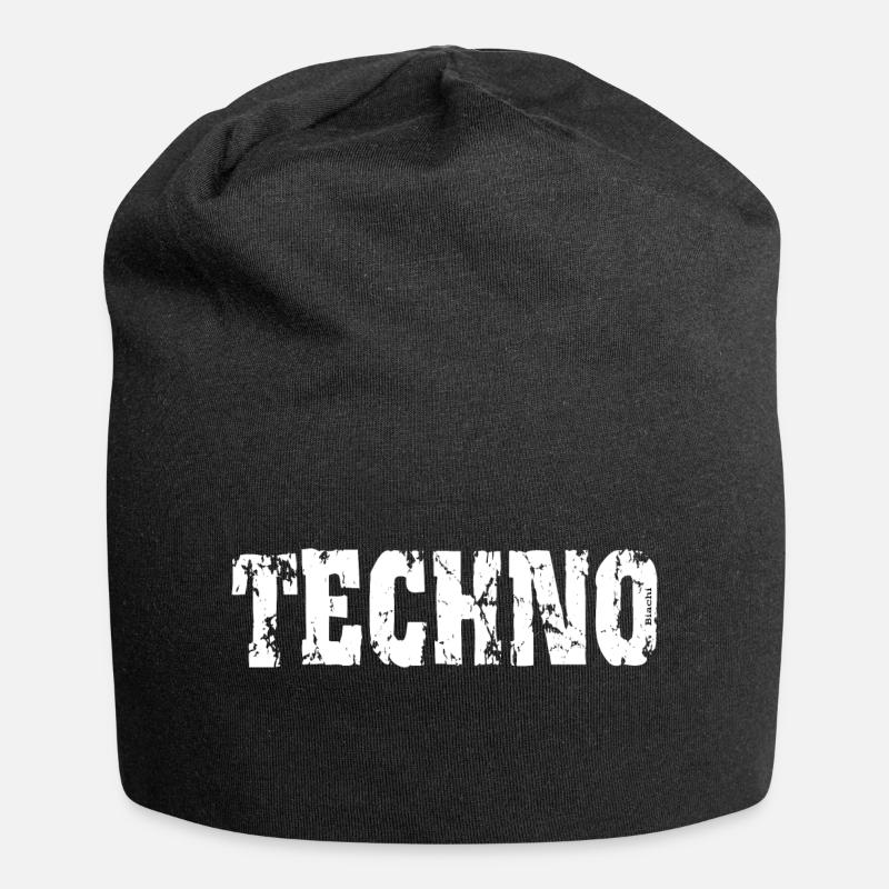 TECHNO - Jersey-Beanie - Schwarz