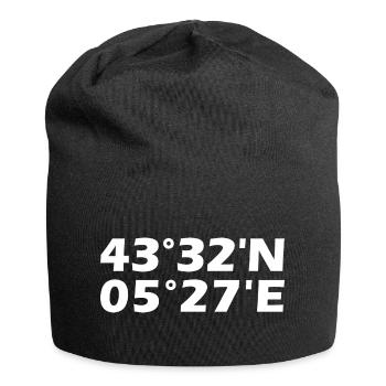 Aix-en-Provence Koordinaten - Jersey-Beanie - Schwarz - Vorne
