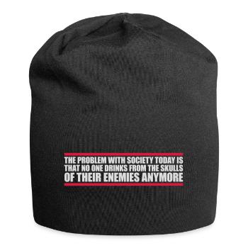 drinks from enemies skulls - Jersey Beanie - black - Front
