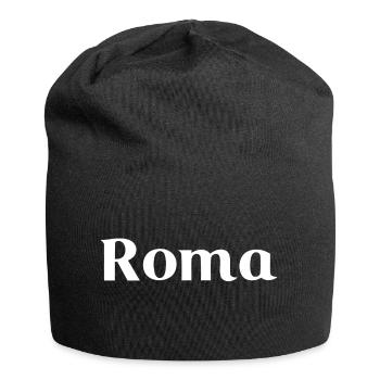 Roma - Écriture blanche - Bonnet en jersey - noir - Devant
