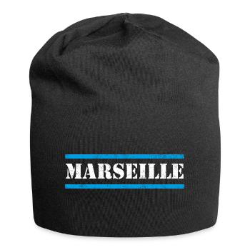 Marseille - Jersey-Beanie - Schwarz - Vorne