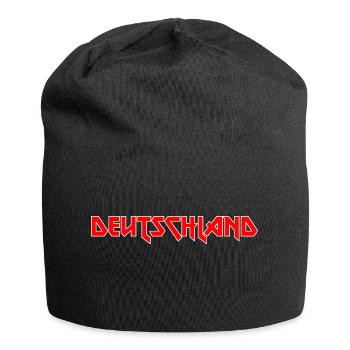 Modisches Heimat DEUTSCHLAND Metal-Design - Jersey-Beanie - Schwarz - Vorne