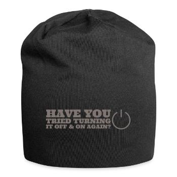 Avez-vous essayé de l’éteindre et de le rallumer - Bonnet en jersey - noir - Devant
