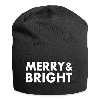 Merry and bright - Jersey Beanie - black - Front