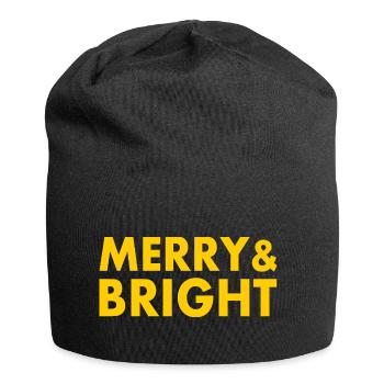 Merry and bright - Jersey Beanie - black - Front