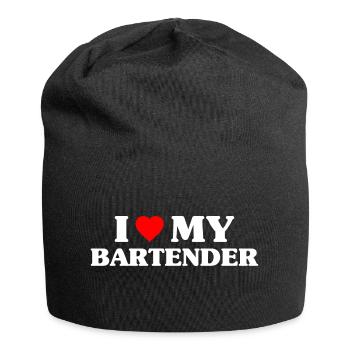 I Love My Bartender - Jersey Beanie - black - Front