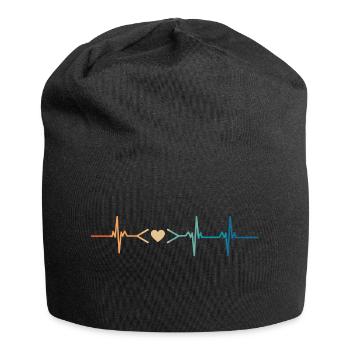 Heartbeat Coding Liebe - Jersey-Beanie - Schwarz - Vorne
