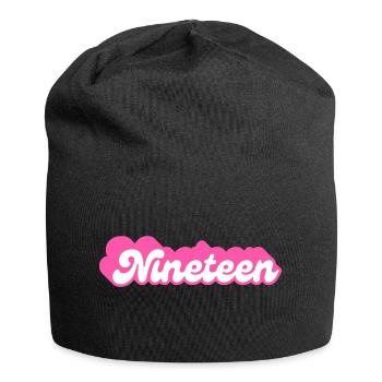 Nineteen birthday - 19th Birthday Retro Pink - Jersey Beanie - black - Front