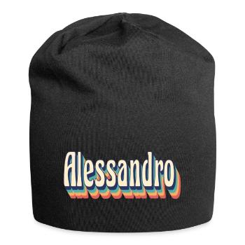 Alessandro t-shirt vintage rétro t-shirt cadeau t-shirt - Bonnet en jersey - noir - Devant
