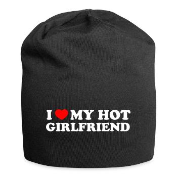 i love my hot girlfriend - Jersey-Beanie - Schwarz - Vorne