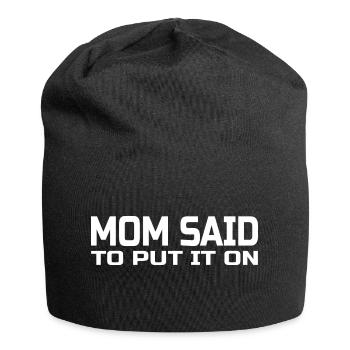 Cosy et excentrique : maman m’a dit de le mettre ! - Bonnet en jersey - noir - Devant