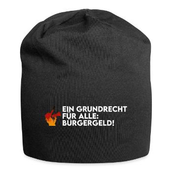 Bürgergeld - Grundrecht - Jersey-Beanie - Schwarz - Vorne