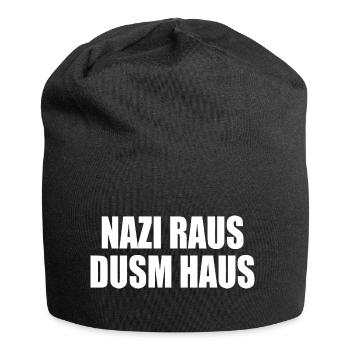 Nazis raus dusm haus - Jersey-Beanie - Schwarz - Vorne