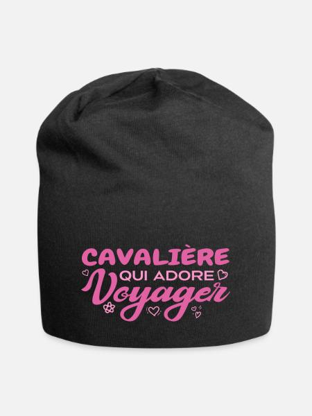 Weltenbummler mit einer Leidenschaft für das Reisen - Jersey-Beanie - Schwarz