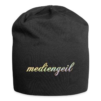 mediengeil Diamond Rainbow frech cooler Schriftzug - Jersey-Beanie - Schwarz - Vorne