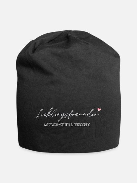 Lieblingsfreundin - Jersey-Beanie - Schwarz