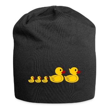 Entenfamilie - Jersey-Beanie - Schwarz - Vorne
