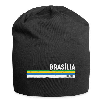 Vintage Brasília Brasil - Zeigen Sie Ihre Wurzeln, - Jersey-Beanie - Schwarz - Vorne