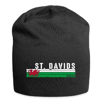 St. Davids Wales Gelassenheit an der Küste - Jersey-Beanie - Schwarz - Vorne